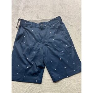 Walter Hagen 11 Mens 32 Art Deco Print Golf Shorts Navy Moisture Wicking Stretch